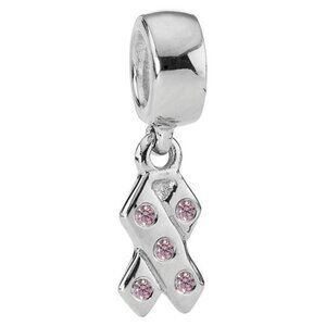 Pandora Retired Breast Cancer Awareness Pink Sterling Silver Dangle Charm